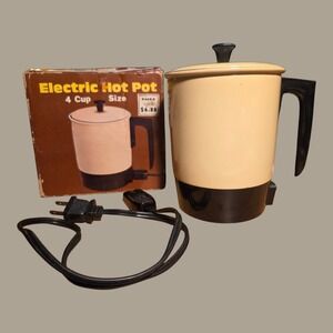 Vintage Electric Hot Pot Eagle Metal Tested Cream